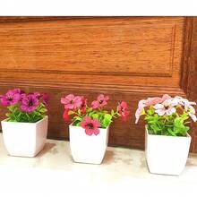 6件套迷你仿真盆栽植物套装 - 塑料假盆景，适合家居、办公室、户外装饰，是父亲节、母亲节、毕业典礼、康复礼物及各种场合的理想之选。