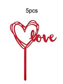 50 chiếc phụ kiện trang trí bánh hình trái tim màu đỏ, chất liệu acrylic, thích hợp cho Ngày Valentine, Ngày của Mẹ, bánh cupcake, sinh nhật, đám cưới và các dịp khác, có thể dùng cho kỷ niệm, tiệc tùng, quà tặng, trang trí bánh, hẹn hò cặp đôi. - Đỏ - Xem 11