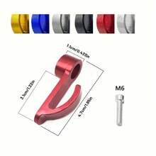 1pc Universal Motorcycle Storage Hook - Helmet Bag Holder - CNC Aluminum - Single Hole Handlebar Adapter - Motorcycle Accessory - Multicolor - View 6
