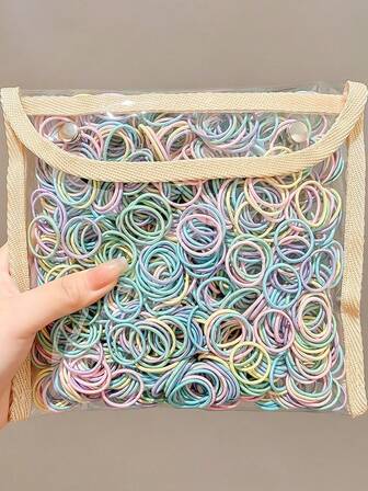 200pcs/Pack Multicolor High Elastic Hair Ties, Versatile Hair Accessories For Girls, Suitable For Daily Use