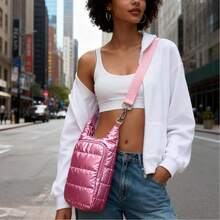 Water Bottle Holder With Strap, Hands-Free Crossbody Water Bottle Carrier Bag W/Phone Pocket - 玫紅色 - 查看 3