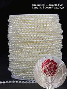 500cm 246,06cm/4mm/6mm Guirlanda de Contas de Pérola Branca Falsa Ornamento de Moda, Pérolas Decorativas, Fios de Pérola Branca Elegantes e Bonitos, Rolo de Contas de Pérola para Decoração de Casamento, Festa de Aniversário, Joias, Acessórios, Decoração de Bolo, Topo de Bolo, Ferramentas de Decoração de Bolo (O Embalagem do Produto é Aleatória)