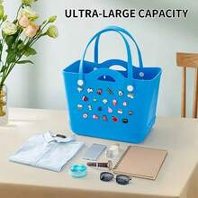 Hot Selling High-Quality Lightning Pattern EVA Material Unisex Large Capacity Tote Bag, Toilet Bag, Swimming Bag, Travel Organizer - 綠松石色 - 查看 9