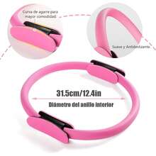 Anillo de Pilates, diámetro 15in/38cm Dual Gripped Fitness Aro de Resistencia Accesorios para Pilates, NBR Antideslizante Suave Confortable Ideal para Yoga - Morado - Ver 4