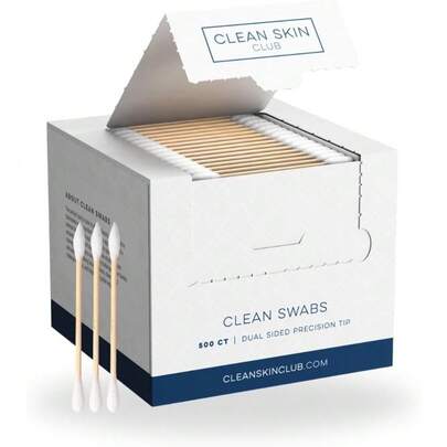 "Clean Swabs 500 Ct - Single Tip Precision, -Friendly (Organic Cotton/Bamboo), Allergy-Proof For Makeup & Nail Polish Touch-Ups"