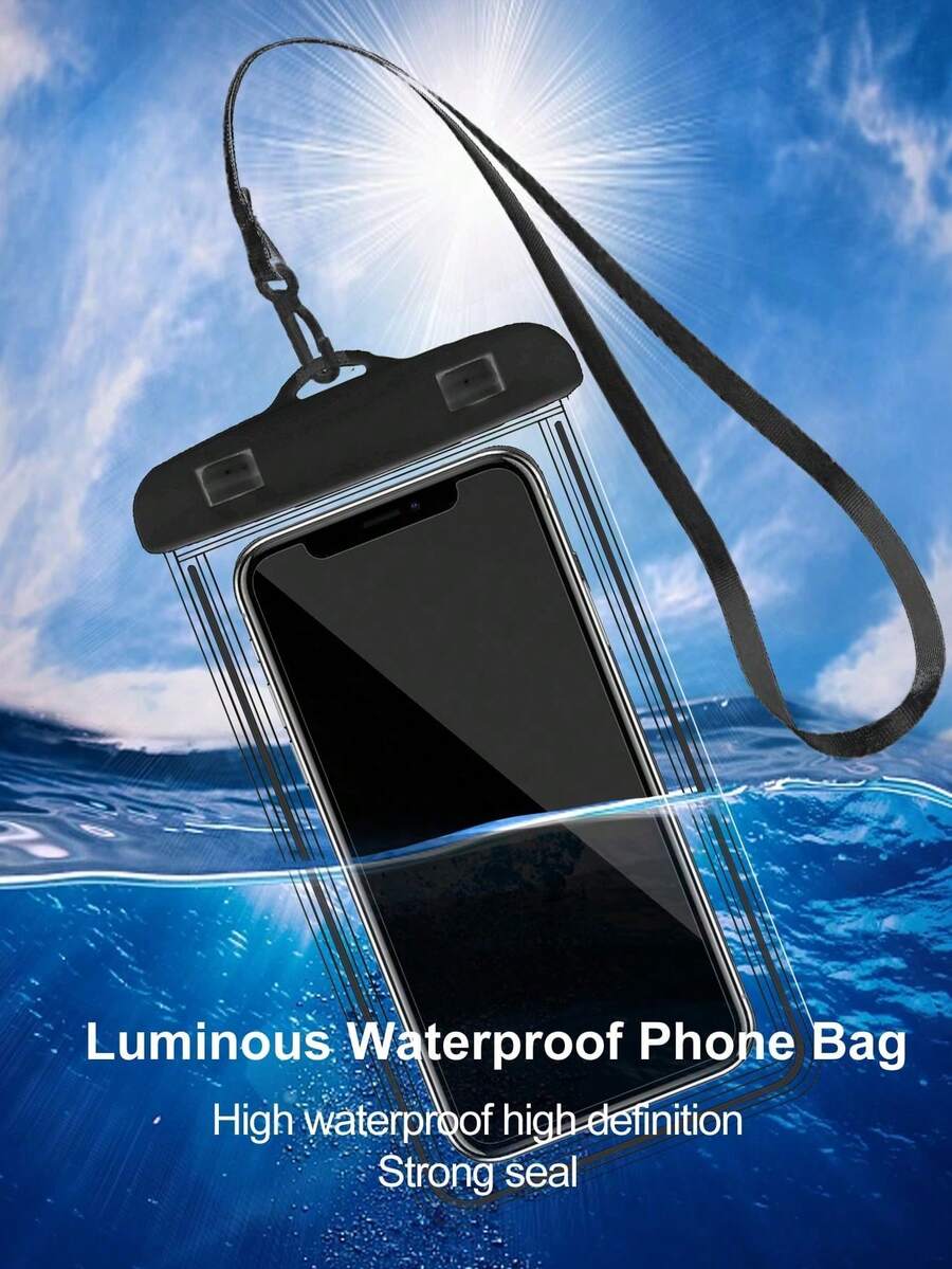 1pc Universal Waterproof Phone Pouch, Waterproof Phone Case, Compatible With IPhone 14/13/12/11 Pro Max/XS Plus, Fits Galaxy S22/S23 (Up To 7.0 Inches), 3D Phone Dry Bag, Suitable For Vacation, Compatible With IPhone And Other Phone Models - Multicolor - View 1