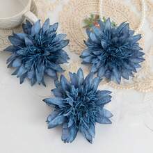 5/250个仿真大丽花头，情人节和新年装饰，DIY糖果盒搭配新娘捧花，情人节丝绸秋季母亲节装饰花瓶，家居装饰户外花园婚礼捧花客厅DIY糖果盒花环仿真植物家居用品，花束，餐桌装饰 - 深藍色 - 查看 5