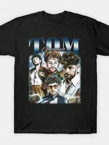 Tom Grennan Bootleg Vintage Tshirt T-Shirt T-Shirt - 黑色 - 查看 1