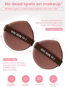 19pcs Makeup Brush Set, Including: 1 Multi-Functional Zipper Waterproof Makeup Bag + 3 Triangle Makeup Sponges + 3 Mini Air Cushion Makeup Sponges + 1 Hair Tie + 2 Bowl Hanging Ropes + 2 Cleansing Sponges + 2 Makeup Brush Cleaning Tools + 1 Face Ice Pack + 1 Silicone Soft Hair Brush + 3 Air Cushion Makeup Sponges - Coffee Brown - View 9