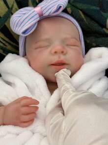 Bambola Reborn in silicone di 17-18 pollici - Bambina dipinta a mano, bocca apribile e occhi chiudibili, corpo morbido e realistico, pose da addormentata perfette, ideale per collezionisti e regali - Multicolore - Visualizzare 5