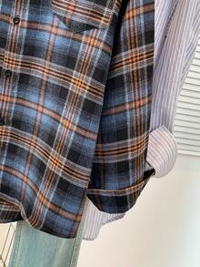 Women's Retro American Plaid Casual Loose Fit Shirt, Suitable For All Seasons