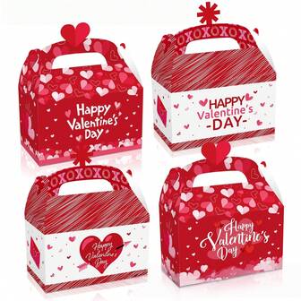 3pcs Valentine's Day Heart-Shaped Candy Gift Paper Boxes (Random Style)