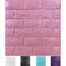 30PCS 3D Wall Panels Peel And Stick Faux Brick Wallpaper Pink Self Adhesive Foam Brick Paneling Faux Stone Wall Panels 30PCS, Pink - 30件裝+粉紅色 - 查看 1