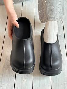 FRIFUL Giày sandal đế dày, mũi kín, đế xuồng XIXITIAO dành cho nữ, kiểu dáng mùa hè năng động, thích hợp cho cả phong cách Âu và Mỹ, lý tưởng cho du lịch ngoài trời. - màu đen - Xem 4