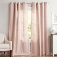 Exclusive Home Curtains - Cortinas con Ventana de Loha, Loha GT, Negro (Black Pearl), 132.1 x 213.36 cm, 1, 2(Blush 137An x 213.4Al cm (2 Paneles)) - Multicolor - Ver 3