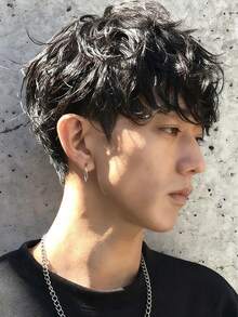 男士全头假发，羊毛卷发，自然，帅气，隐形，透气，短款全头假发