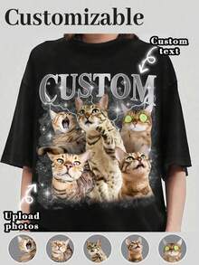 2-10 Inch Customized Photo And Text DTF Apparel, Customizable Photo And Text DIY Heat Transfer, Custom Iron-On Stickers, Custom Heat Transfer, T-Shirt Iron-On Stickers, Custom Vinyl DTF Heat Transfer Stickers, Custom Photo And Name Heat Sublimation Printing, Chest Logo Iron-On Stickers - Multicolor - View 3