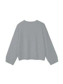 Nuevo suéter de punto minimalista de unicolor con cuello redondo y manga larga para mujer, para otoño e invierno, nuevo suéter casual para ir al trabajo, suave y cómodo, holgado, top de moda para Año Nuevo