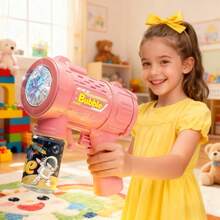 10-Hole Fully Automatic Outdoor Bubble Machine, Bubble Gun With Colorful Lights And Thousands Of Bubbles, Summer Outdoor Beach Toy, Birthday Gift For Boys And Girls, Holiday Gift Toy, Essential For Halloween, Christmas And Wedding Games. - 粉色 - 查看 6