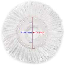 6 Pack Spin Mop Replacement Head For Hurricane 360° Spin Mop Systems, Microfiber Spin Mop Head, Round Shape Standard Universal Size Magic Mop Refill (White) - trắng - Xem 2