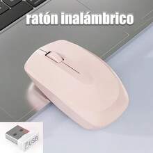 AMAZING VISION 1 pieza rosa Ratón inalámbrico 2.4G ratón sin ruido con receptor USB ratón de computadora portátil adecuado para pc, tabletas, computadoras portátiles, computadoras portátiles con sistema Windows - - Rosa - Ver 3