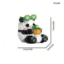 1 Set Cartoon Innovative Micro Panda Building Blocks Toy Set, Suitable For Teens And Adults, Educational DIY Gift, Collectible Figurine, Holiday Gift - Multicolor - View 12