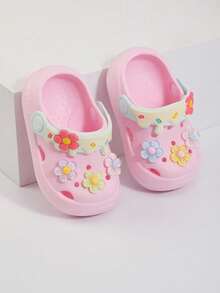 [夏季必备] 儿童镂空鞋，幼儿男童/女童室内浴室淋浴拖鞋[软底防滑] 适合小孩/大童的卡通凉鞋，户外运动旅行沙滩时尚透气镂空拖鞋[2025新品] - 粉色 - 查看 8