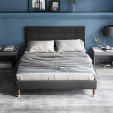 Bed Frames - Grey + Solid Wood + 140cm*200cm - View 3