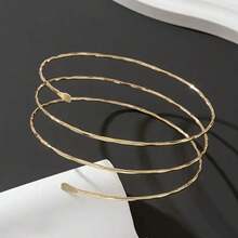 Women's Adjustable Arm Bracelet With Minimalist Wrap Design, Modern Accessory - 金色 - 查看 6