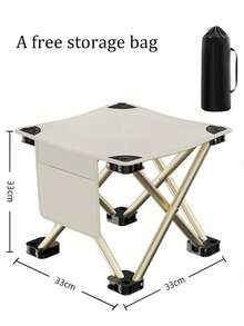 便携式折叠凳，带侧袋，轻便露营凳，休闲凳，户外折叠椅，适用于钓鱼、徒步、园艺、户外散步、背包旅行、海滩露营等，旅行钓鱼露营配件
