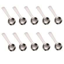 3 piezas/5 piezas/10 piezas Cuchara medidora de acero inoxidable para café molido, cuchara para hornear y condimentar, cuchara para café molido para el hogar