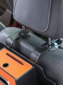 三合一汽车后座储物盒，2025新款多功能汽车座椅靠背储物盒，多功能汽车后座储物整理器 - 带2个杯架、纸巾盒、挂钩的汽车储物袋，适合旅行、自驾游和斋月礼物 - 彩色 - 查看 10