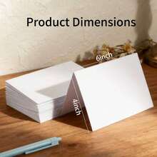 30张空白折叠卡片，空白感谢卡，适用于邀请函、婚礼、贺卡、各种场合DIY，4英寸x6英寸折叠卡片，白色 - 白色 - 查看 8