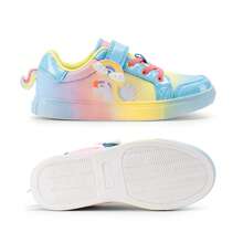 Toddler/Little Kids Rainbow Storybook Sneakers Casual Walking Sneakers Hook Loop School Shoes - 藍色 - 查看 6