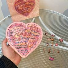 1PC Valentine's Day Creative Gift - Wooden Heart Puzzle With "I Love You" In 100 Languages, Romantic Confession Gift For Lovers - Multicolor - View 3
