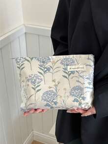 1个装碎花拉链化妆包，可爱花卉化妆包，Y2K美学便携式洗漱包，化妆收纳袋，护肤包，洗漱包，旅行必备，邮轮必备，宿舍必备，婚礼伴娘礼物，妈妈礼物，生日礼物，送给朋友和老师的礼物，家居装饰，床头唇油收纳盒，化妆包旅行洗漱收纳盒