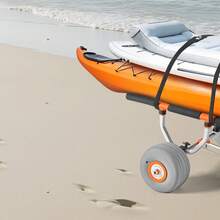 Kayak Cart, 350 Lbs Load Capacity, Kayak Trolley With 12-Inch Inflatable PU Tires & 2 Straps, Assembles & Disassembles Within Seconds, Paddle Board Trolley For Carrying Kayaks And Canoes - 350 Lbs 12-inch Inflatable PU Tires - View 9