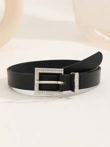 Thắt lưng vuông đính đá trang trí cho nữ, dùng cho váy/quần jean, thắt lưng đen thời trang dùng hàng ngày cho Halloween, mùa hè, mùa thu, mùa đông, Halloween - màu đen - Xem 6