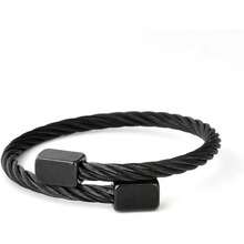 Pulsera hombre, juego de 3 pulseras de acero inoxidable negro o plateado, pulsera para hombre acero inoxidable, pulsera de regalo para hombre, pulsera ajustables , pulsera con caja de regalo, conjunto de 3 pulseras de moda para hombre, pulsera  inoxidable, pulseras de acero inoxidable para hombre, pulsera parejas, pulseras para parejas, pulsera para parejas.(NEGRO) - Multicolor - Ver 4