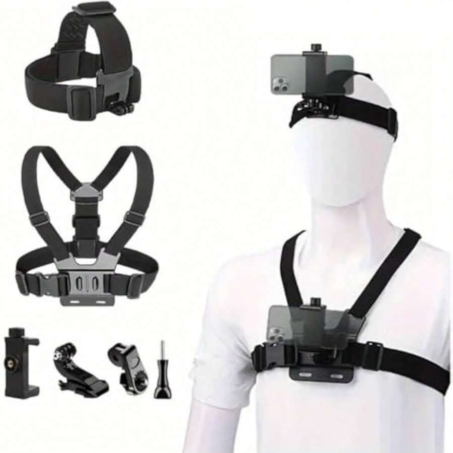 6pcs/Set Complete Sports Camera Accessory Kit, Including Phone Clip Mount, Suitable For GoPro, Phones And Osmo Action Cameras