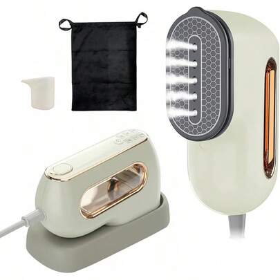 Bluelander Plancha de Vapor Portatil 2 en 1, Plancha y Vaporizador Vertical, Capacidad 100ml, Calentamiento Rápido en 30 Segundos, Elimina Arrugas, Incluye Bolsa de Franela, Ideal para Viajes (Gris)