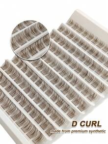 Rikuaild 120pcs D-Curl Brown Cluster False Eyelashes, Dense Yet Lightweight, Soft And Fluffy, Creates Natural Or Dramatic Makeup Look, Essential Beauty Tool - D - View 7