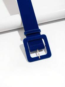 1pc Women's Simple Buckle Belt, Suitable For Pairing With Dresses - Blue - View 4
