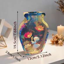 1pc Cute Star Shaped Piggy Bank, Creative "Jellyfish In A Bottle" Piggy Bank, Unique "Flowers And Girl" Piggy Bank, New Year Gift For Family, Friends, Roommates, Classmates, Desktop Decor And Storage, 1pc 3D Water Bottle Shaped Desktop Decor Piece, Acrylic Double-Sided Different Prints, Suitable For Dried Flowers And Artificial Plants, Multi-Functional Decor Piece - Multicolor - View 15