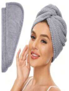 1pc Ultra-Soft Microfiber Hair Towel, 300Gsm Gentle Drying Cap, Minimalist Solid Color Bath Towel, Super Absorbent Quick-Dry Hair Wrap, Anti-Frizz Shower Cap, Bathroom Accessories (Upgraded Style, Random Old/New Version Sent, Texture May Vary)