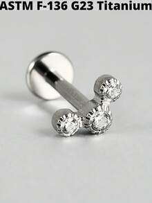 1PC G23 Titanium Cz Butterfly Lip Studs 16G Internal Thread Snake/Flower Ear Helix Tragus Cartilage Earrings Body Piercing Jewelry - As Shown - View 19