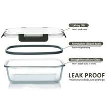 24-Piece Glass Food Storage Containers (12 Glass Bowls + 12 Lids) With Upgraded Snap Locking Lids – Airtight Lunch Containers, Suitable For Microwave/Oven/Refrigerator/Dishwasher (Gray) - Xám - Xem 6
