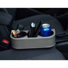 Car Seat Gap Filler Organizer Auto PU Leather Console Side Storage Box With Cup Holder Extender For Drink Car Organizer Front Seat Accessory For Holding Phone Sunglasses Keys Cards