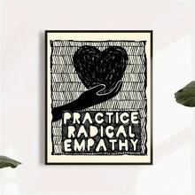 1pc Experience Radical Empathy Canvas Art Printing - Frameless Ink Letter Printing Wall Artwork, Indoor And Outdoor Decoration - Classic Modern Art Decoration - Palm Design, Suitable For Living Rooms, Bedrooms, Home Offices, Coffee Shops - Social Justice And Action Themed Wall Hanging Decoration - Multicolor - View 6
