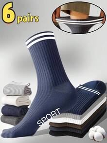 Bộ 6 đôi tất thể thao nam ngẫu nhiên, tất chạy bộ ngoài trời thời trang, tất thoải mái, phù hợp cho cuộc sống hàng ngày. Tất chạy bộ, tập gym và bóng rổ, phù hợp cho mùa đông, tất mọi mùa, thích hợp cho Giáng sinh, tất mùa đông dày dặn, ấm áp. [Họa tiết tất được dệt, có thể có một số khác biệt giữa sản phẩm thực tế và hình ảnh, đây là hiện tượng bình thường] - Nhiều màu - Xem 12